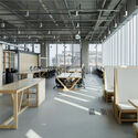 Genesis Headquarters Office / COM - Interior Photography, Kitchen, Table, Beam, Chair